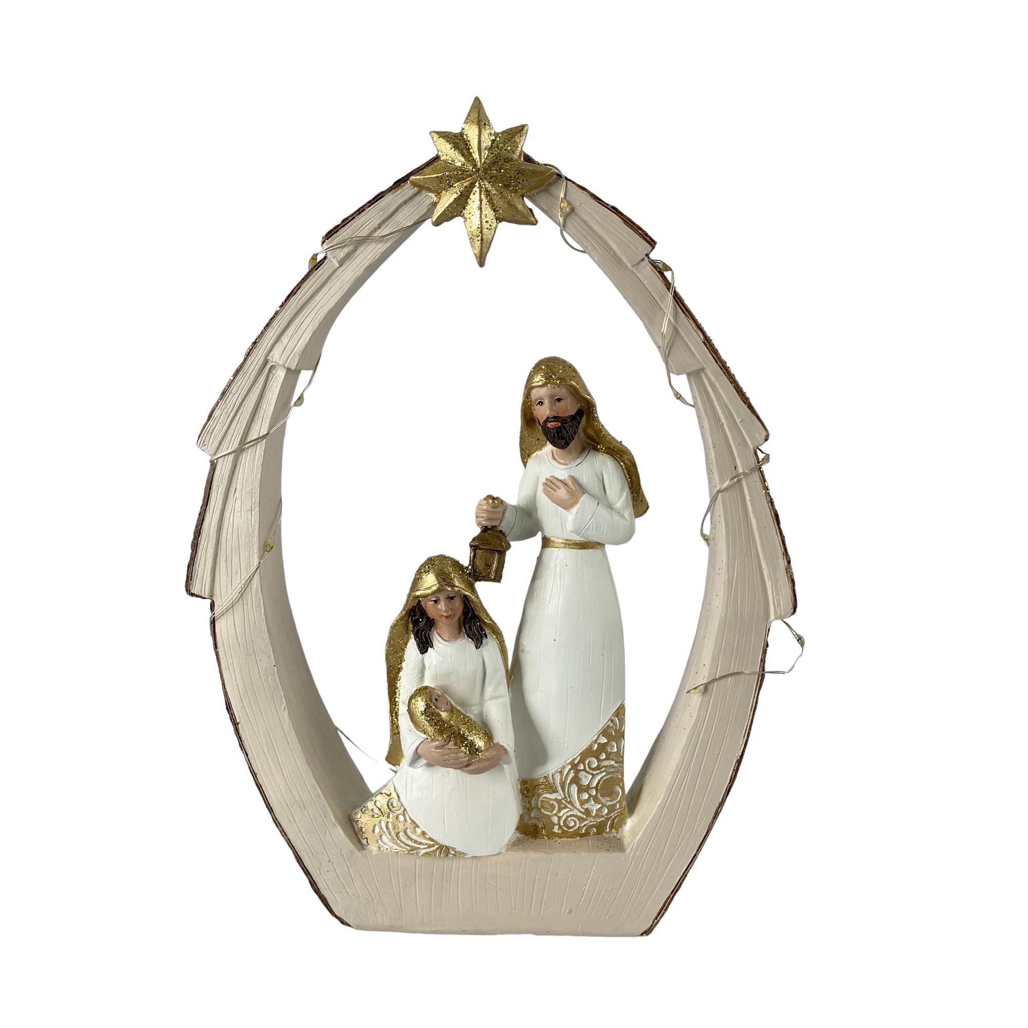 HOLY FAMILY W/LIGHT (USE 2PCS"LR41" BUTTON CELL INCLUDED) - 100-0400352