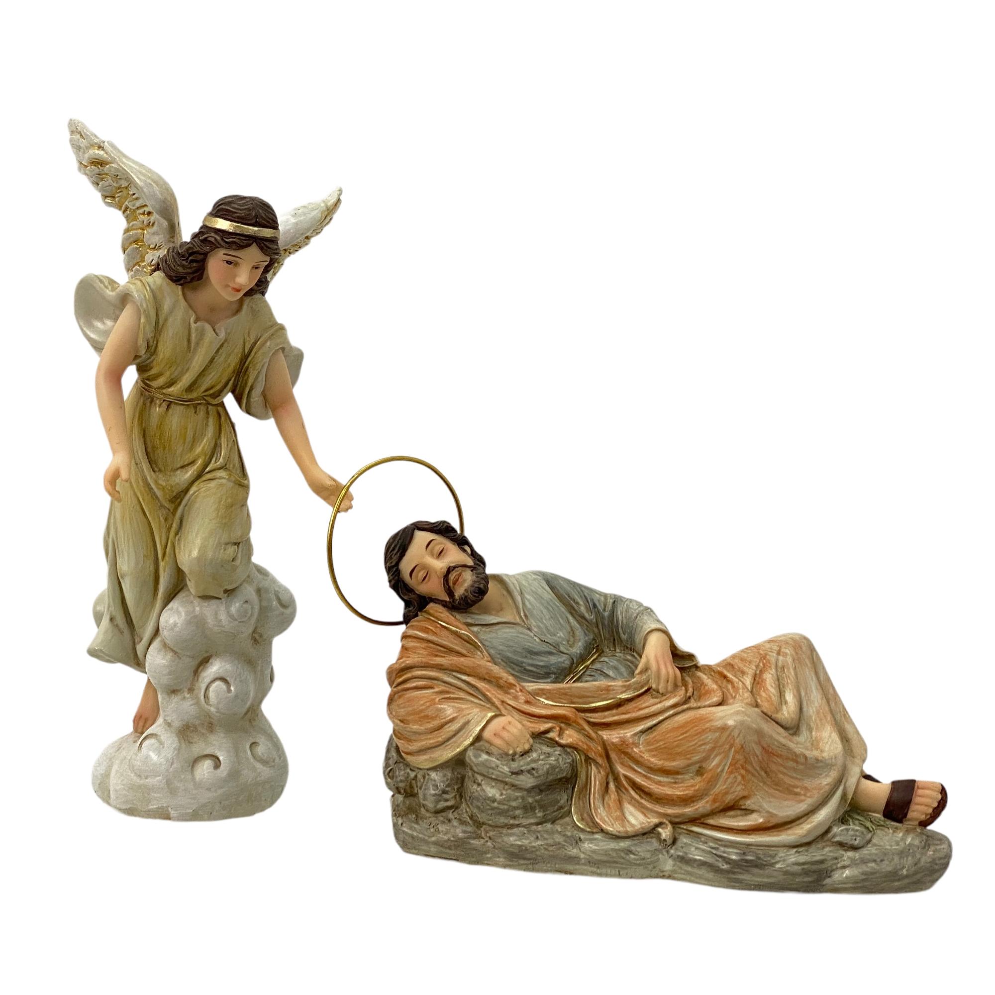 POLY 6" S/2 SLEEPING JESUS + ANGEL DCOR - 100-4900428