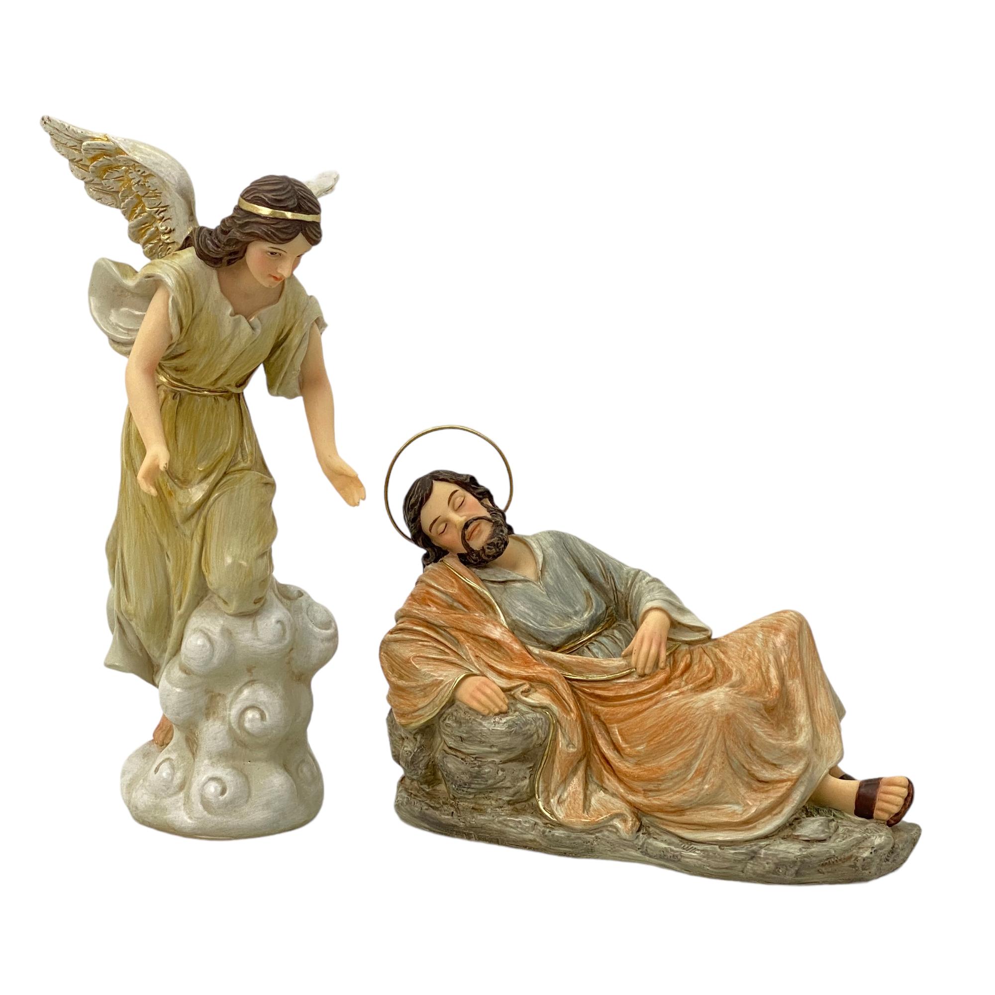 POLY 8" S/2 SLEEPING JESUS + ANGEL DCOR - 100-4900429