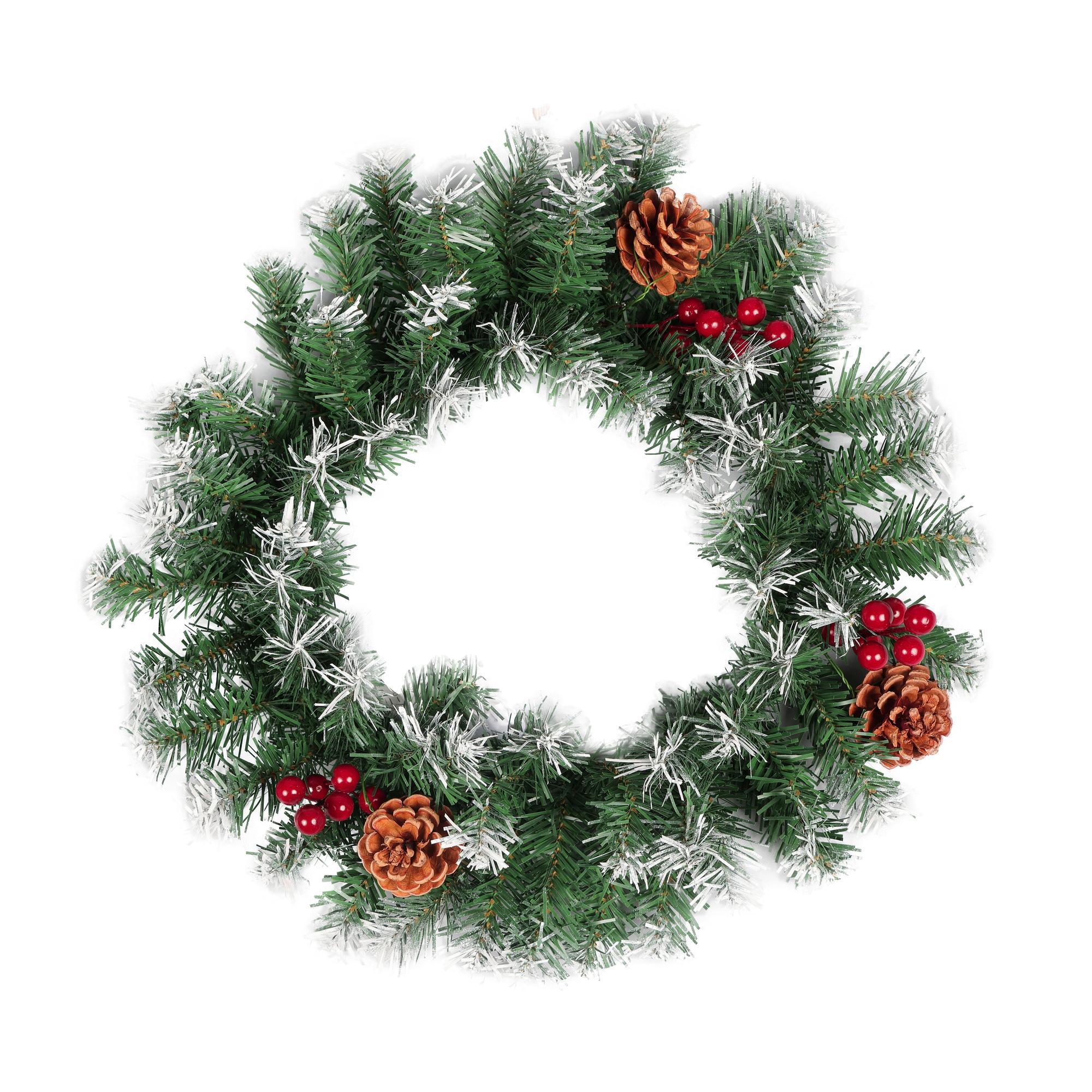 45CM 18 INCHES CHRISTMAS WREATH 65TIPS PVC 0.12+0.12/6.0+5.0 - 110-1400300