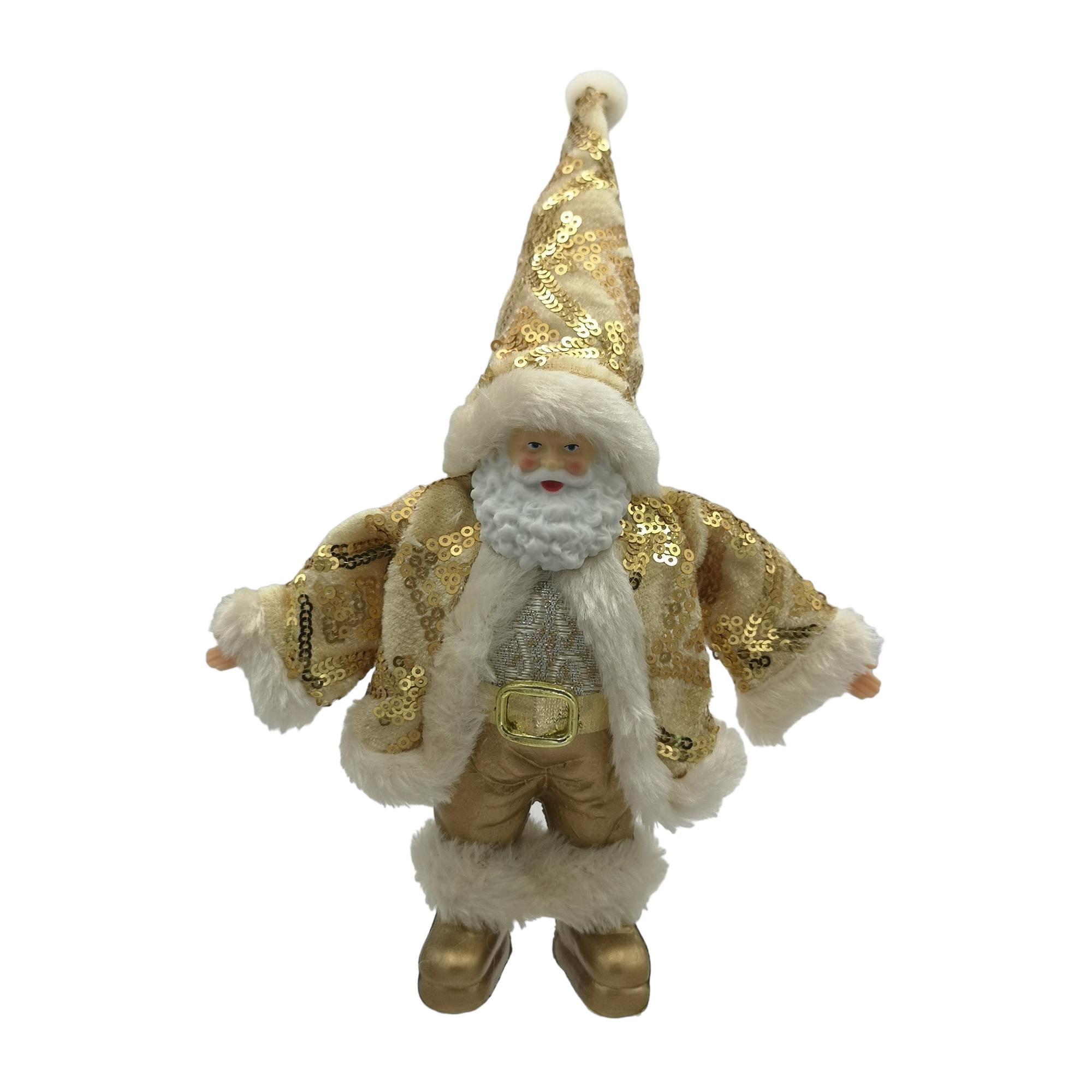 SANTA ORNAMENT 18cmH PLASTIC HEAD/HANDS - 160-4502736