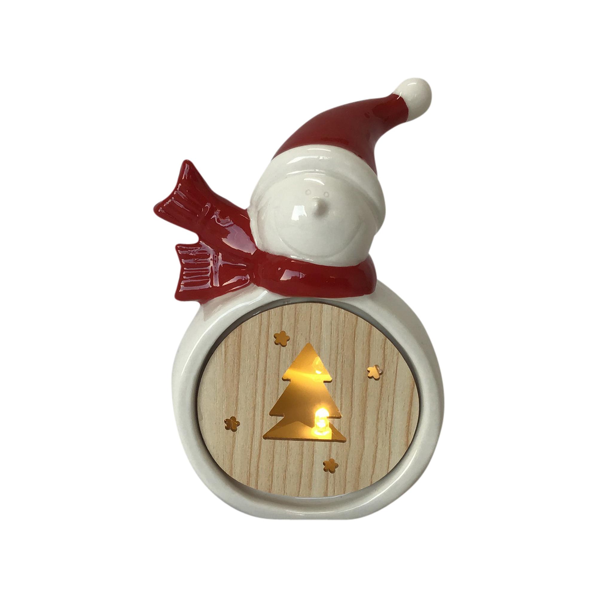 DOLOMITE/MDF SNOWMAN W/ LED LIGHT(USE 2PCS "LR44" BUTTON CEL - 200-2300348