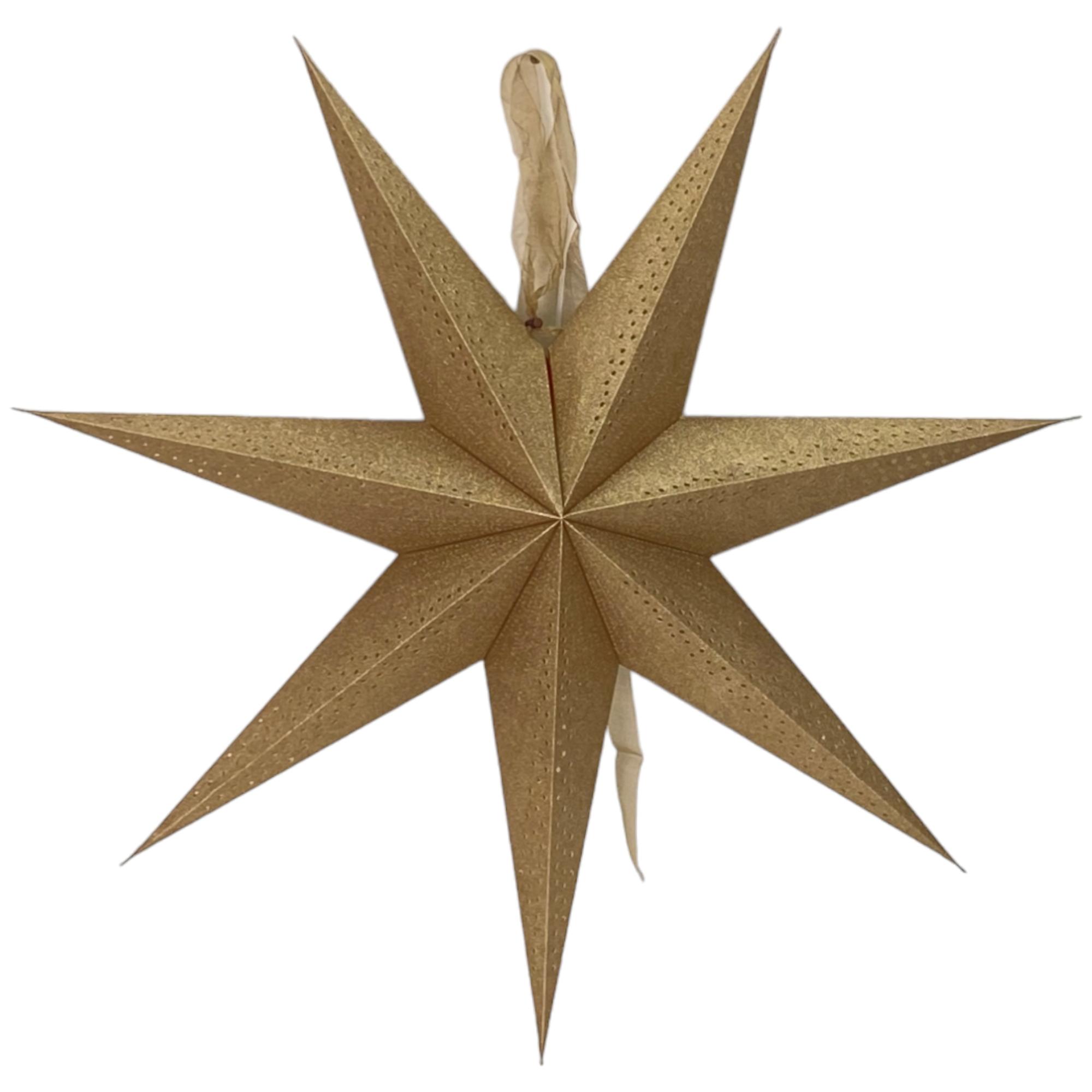 Fsc Mill Made Paper Star WithChampagne Ground Glitter. Pinn - 200-810013