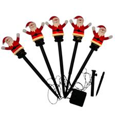 SET OF 5 SANTA CLAUS  FLOOR LIGHTS WITH WATERPROOF BATTERY C - 120-7500071B