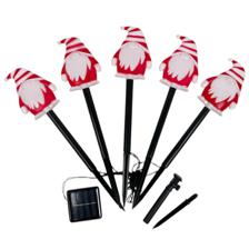 SET OF 5 SANTA CLAUS  FLOOR LIGHTS WITH WATERPROOF BATTERY C - 120-7500071B