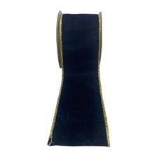 NAVY BLUE VELOUR RIBBONGOLD BACK - 130-3400395