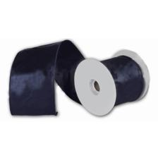 4"X 6 YD Navy satin ribbon with same back and navy edge. - 130-350023