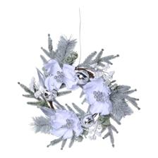 THREE FLOWERS WREATH W/ BALLS - 140-5702920