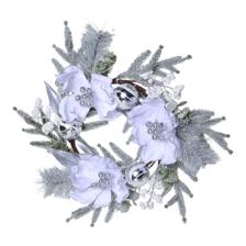 THREE FLOWERS WREATH W/ BALLS - 140-5702920