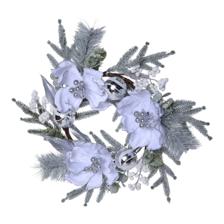 THREE FLOWERS WREATH W/ BALLS - 140-5702920