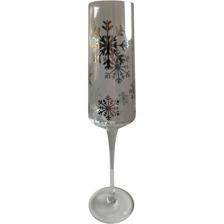 SET OF 4 FLUTE GLASS WITH DECAL - 180-2900290