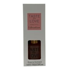 120ML Reed Diffuser Coral pinkglass with black words"TASTE - 415-652029