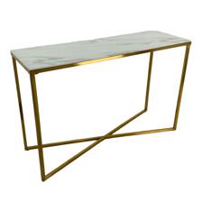 CONSOLE TABLE GLASS(3813)+MATTGOLD - 422-340155