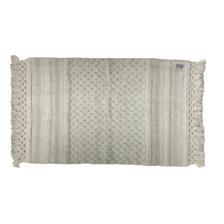 COTTTON STRIPE & DOTED EFFECTBATH RUG WITH KNITTED FRINGES - 427-6900015