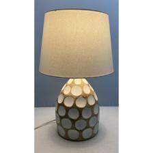 MANGO WOODEN LAMP WITH FABRICSHADE - 429-66000019