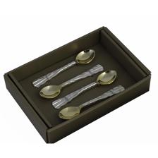 S/4 C-TAIL SPOONS SET GOLD/SILVER FINISH - 429-66000061