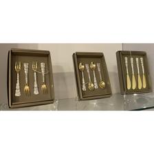 S/4 C-TAIL SPOONS SET GOLD/SILVER FINISH - 429-66000061