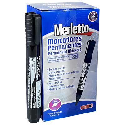 MARCADOR PERMANENTE NEGRO 12PZ