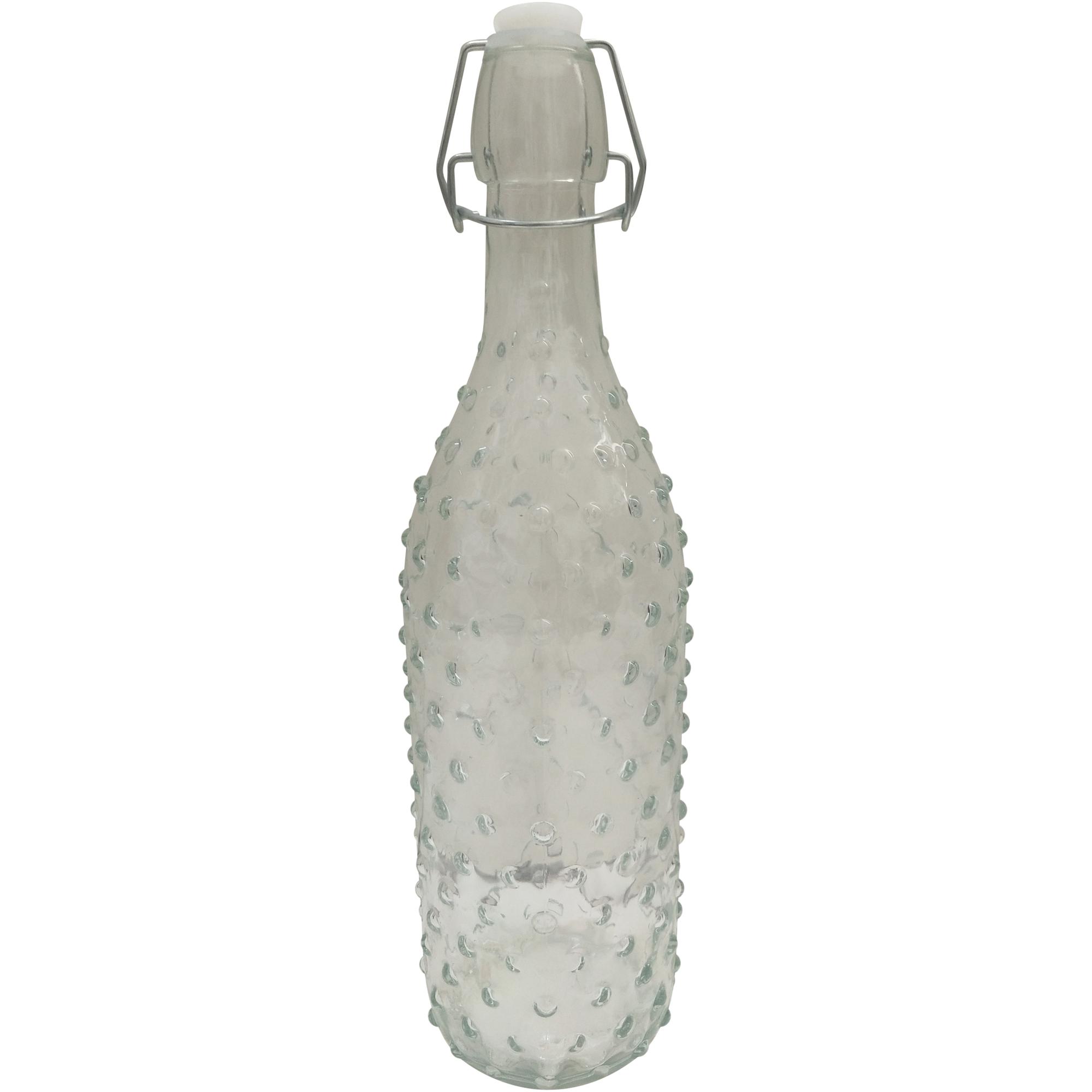 GLASS BOTTLE WITH RING AND CLIP - 411-135307