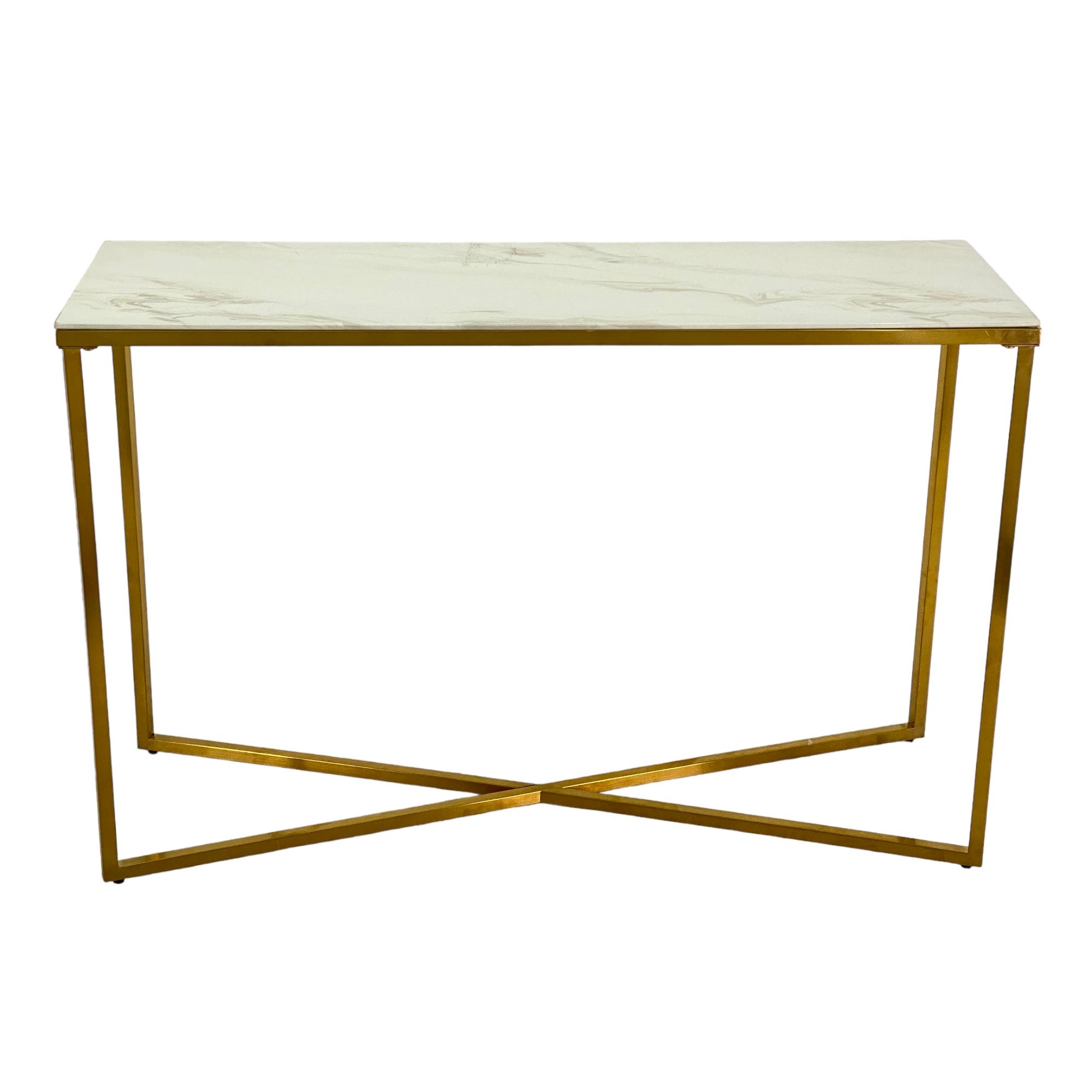 CONSOLE TABLE GLASS(3813)+MATTGOLD - 422-340155