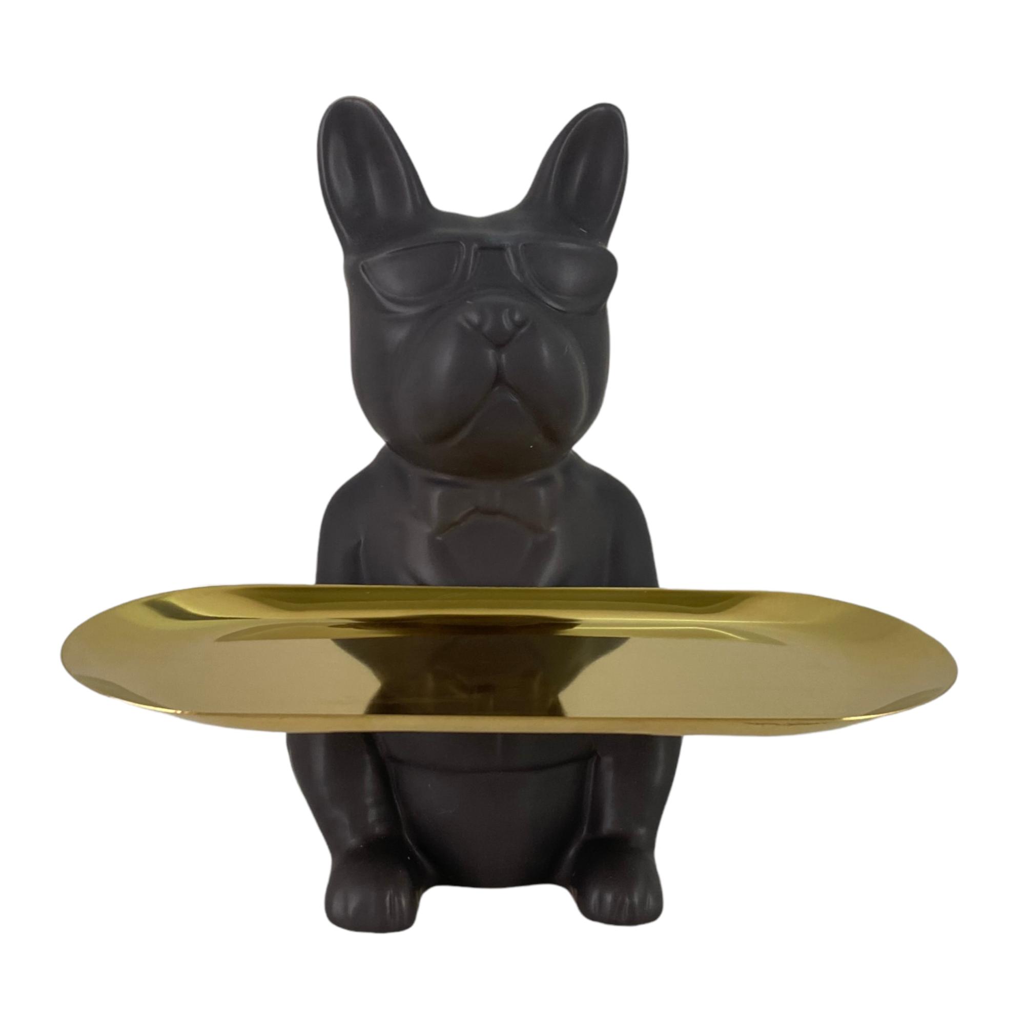 CERAMIC DOG DCOR(W / METAL TRAY) - 445-829607