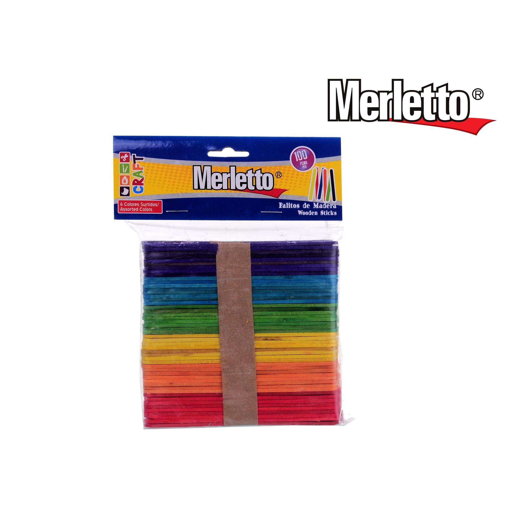 PALITOS DE MADERA COLORES 100PZA - 785-7522760